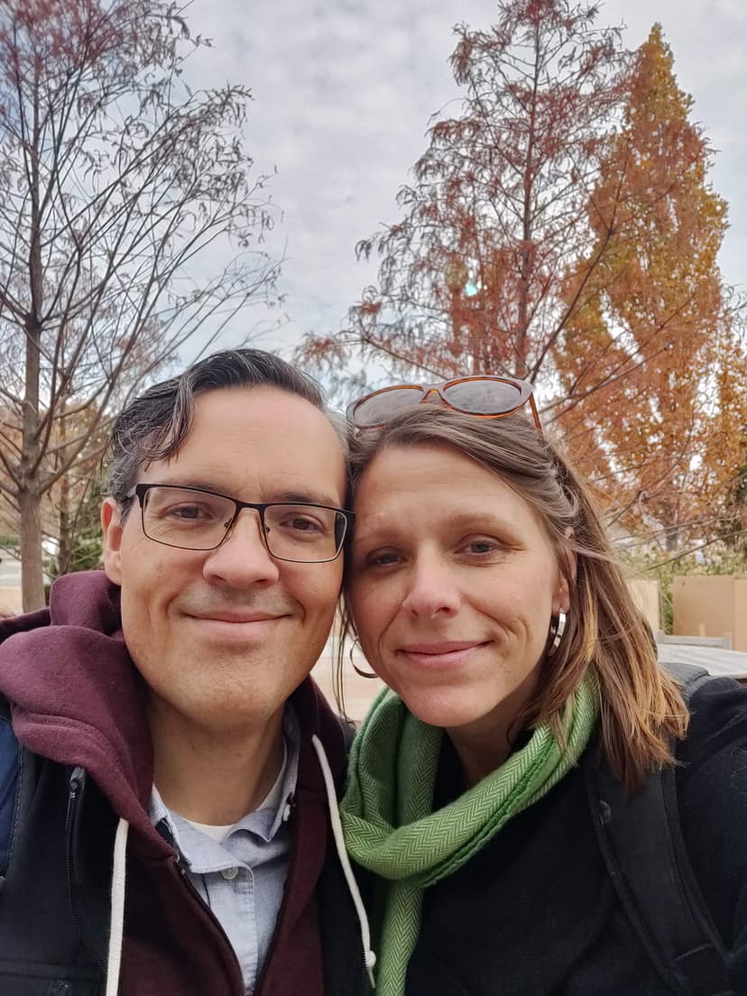 Jon and Tara in the forest