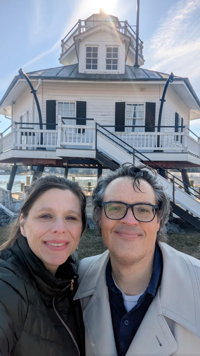 Jon and Tara at a lighthouse