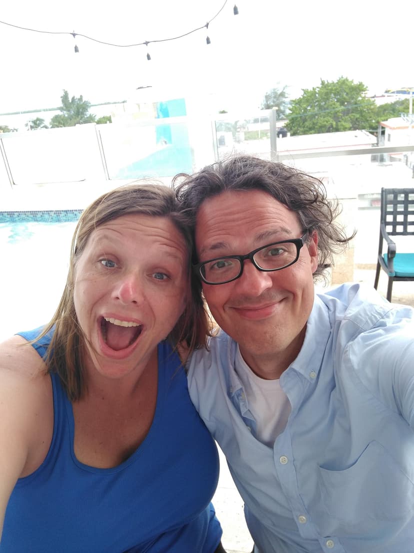 Jon and Tara at a wedding