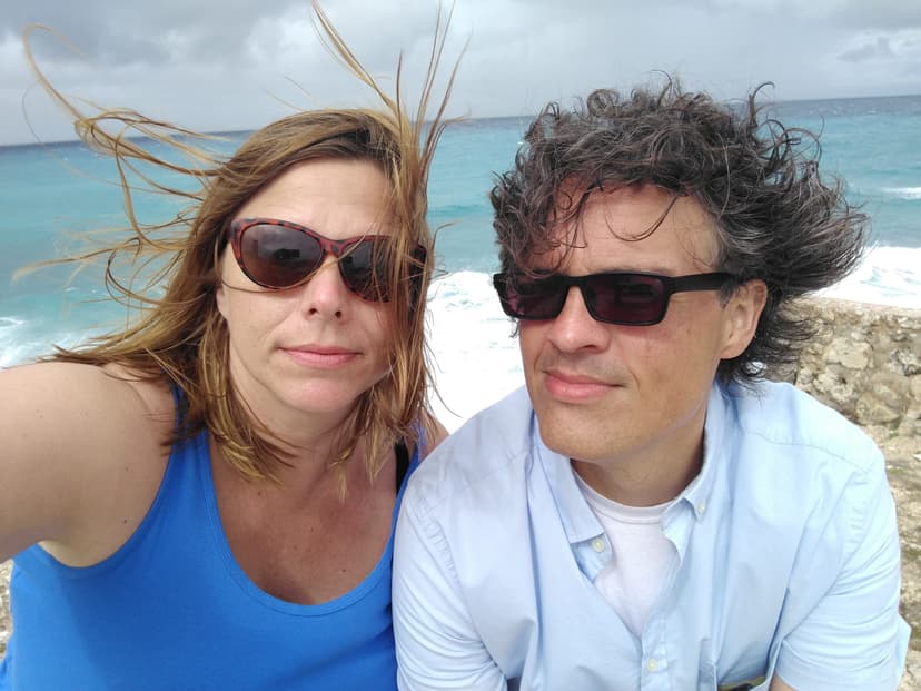 Jon and Tara in the wind